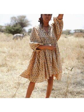 NWOT Daughters of India Kyra Mini Dress - Sandalwood - M MEDIUM